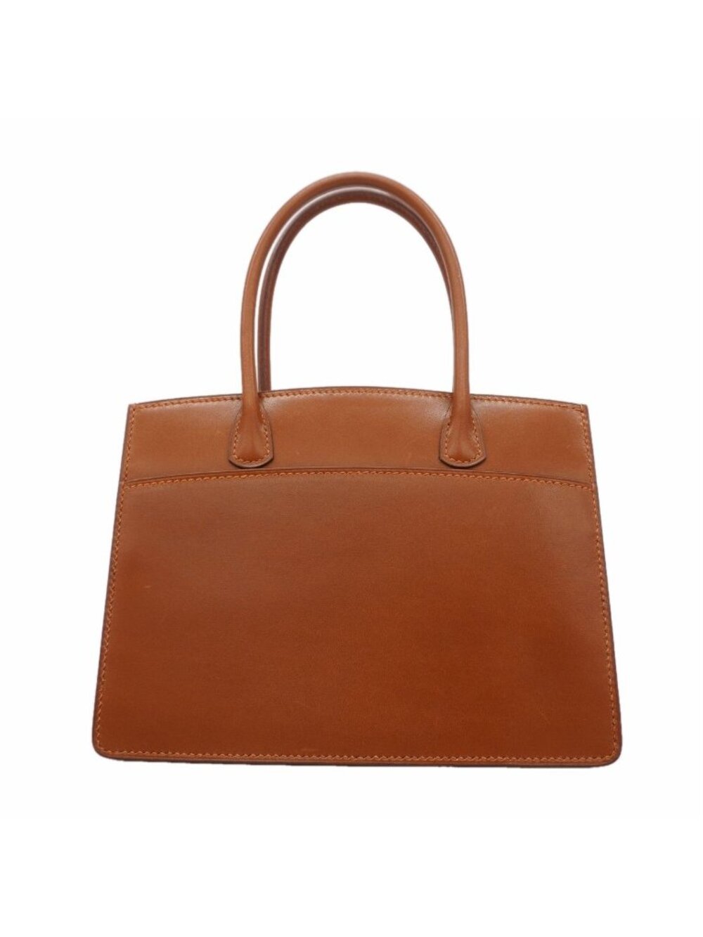 Hermes Handbag White Bath TPM Box Calf Noisette Gold